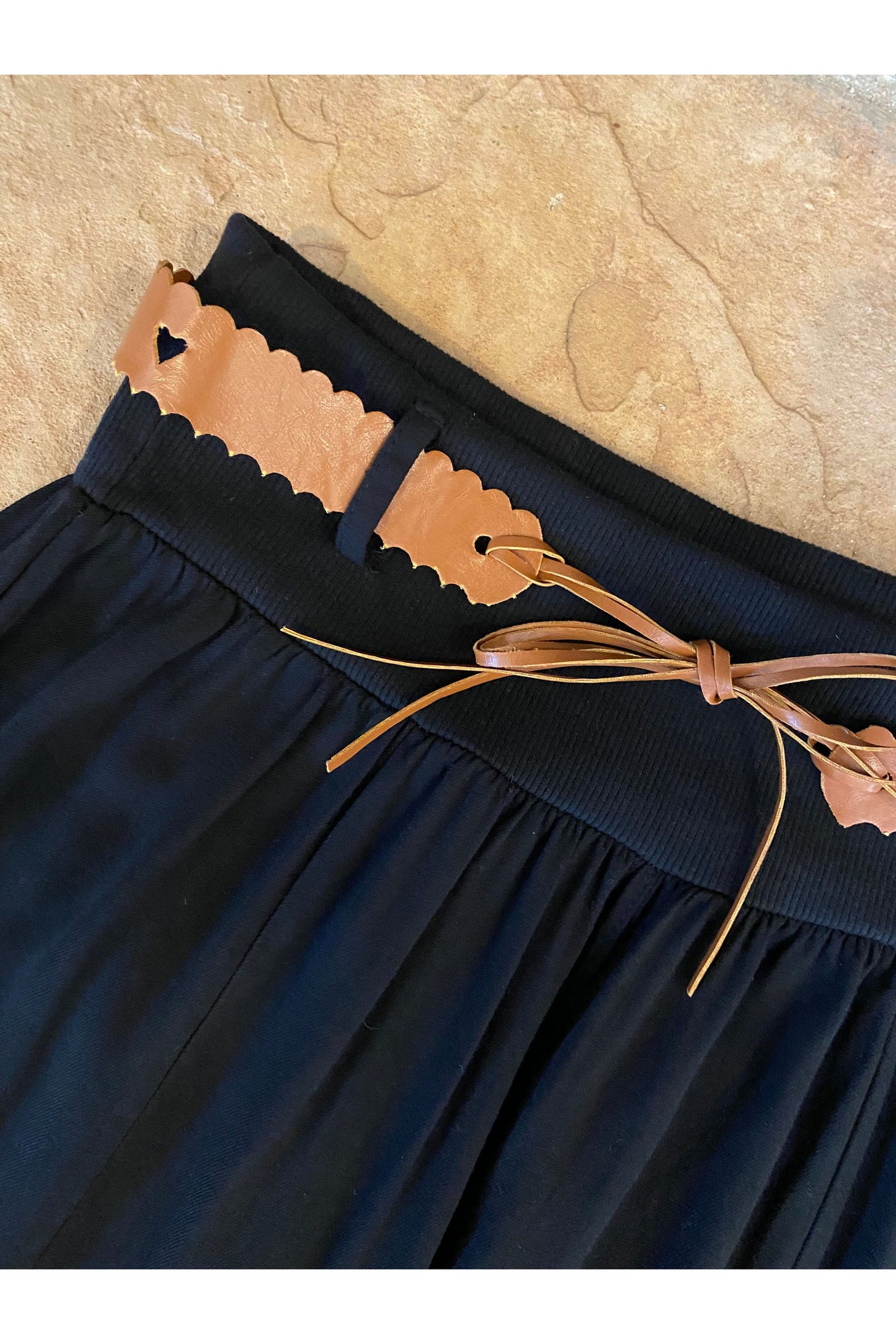 Bella Amore - Wide Leg Black Capri with Belt - 9038C