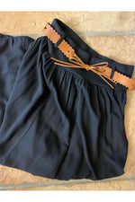 Bella Amore - Wide Leg Black Capri with Belt - 9038C