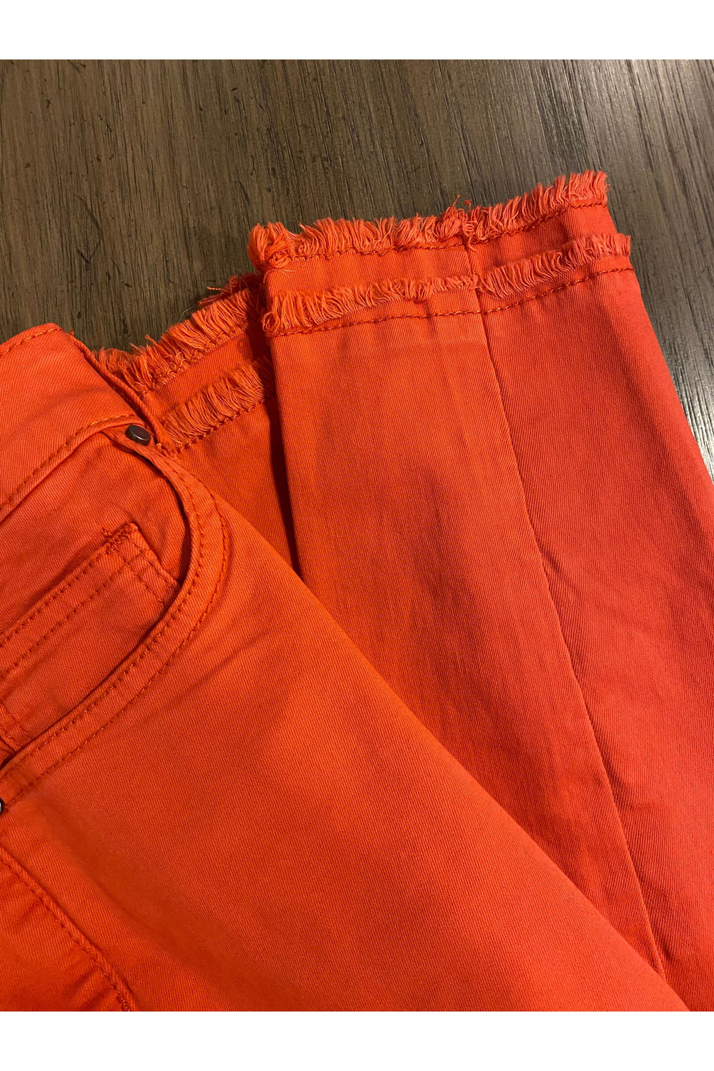 Tru Luxe - Skinny Crop With Double Fray Hem - Paprika - T12213PM