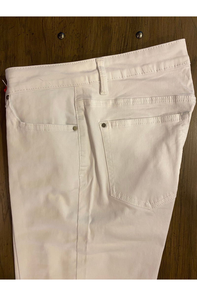 Tru Luxe - Skinny Crop With Double Fray Hem - White - T12213PM