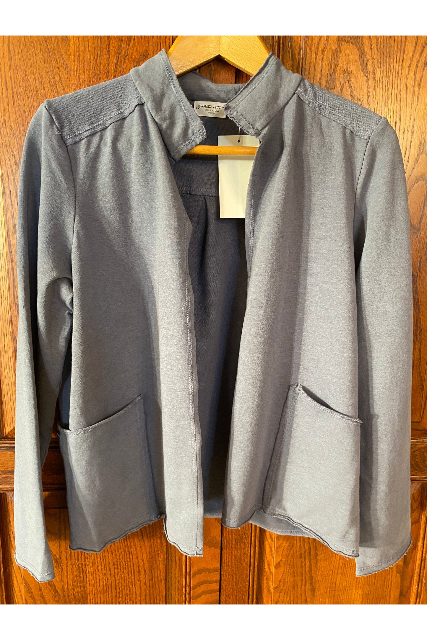 Prairie Cotton - Relaxed Fit Raw Edge Jacket with Pockets - HST680