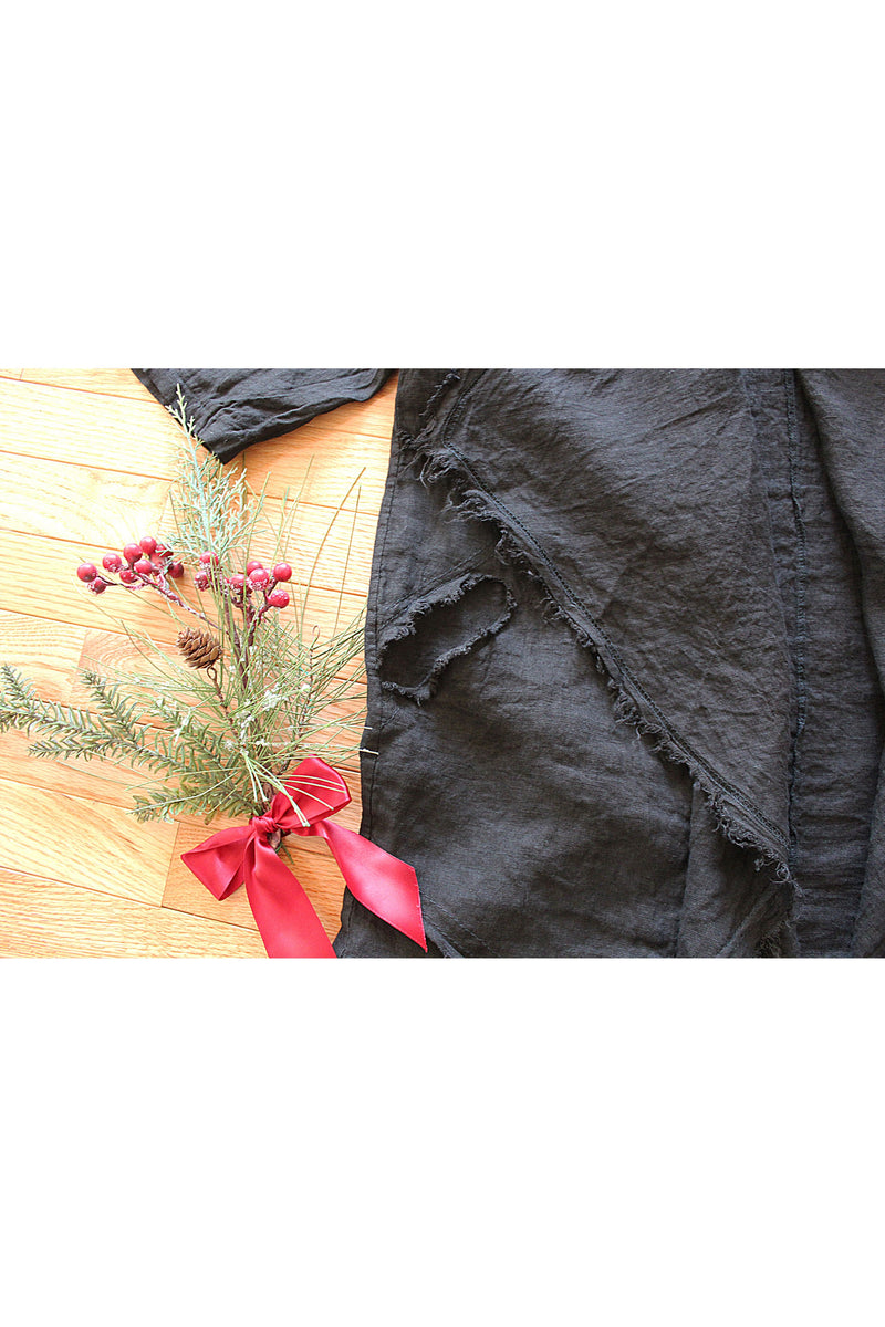 Bella Amore Jacket - Linen - W/Fringe - Black