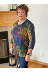 Tru Luxe Jeans - Jacquard Knit Top with Lace Trim