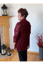 Sea & Anchor - Lace Cardigan - Style 9034 - Red or Burgundy