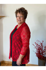 Sea & Anchor - Lace Cardigan - Style 9034 - Red or Burgundy
