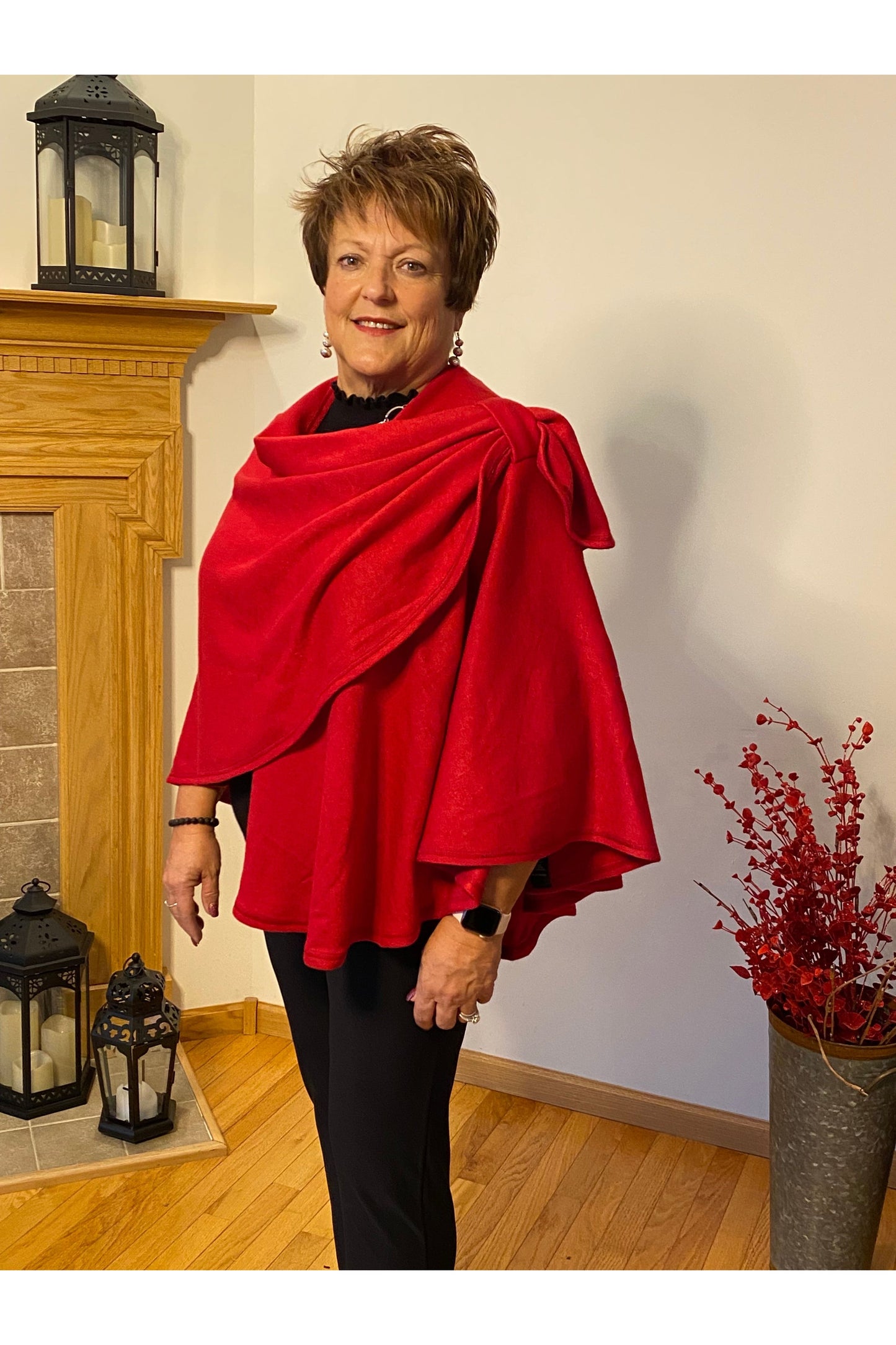 Pure Essence - Circular Shawl With Tab Holder On Top of Shoulder - Style #379-4428