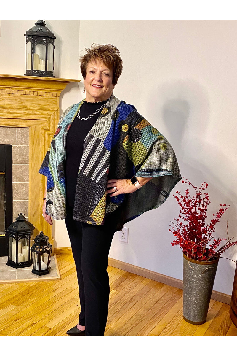 Pure Essence - Circular Shawl With Tab Holder On Top of Shoulder - Style #412-4428