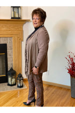 Multiples - Fringe Trim Drapey Jacket - Style #M41409JM