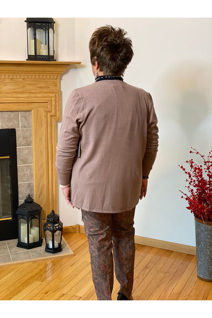 Multiples - Fringe Trim Drapey Jacket - Style #M41409JM