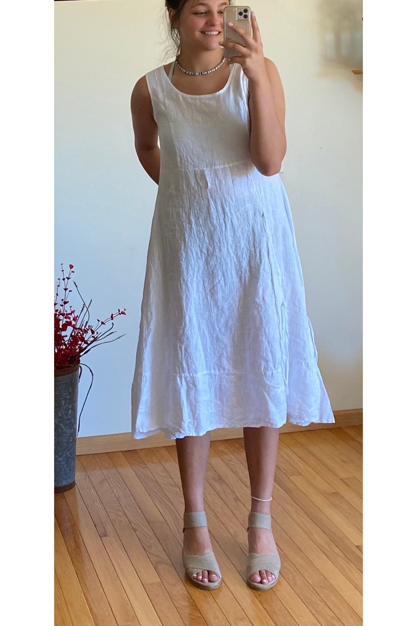 Bella Amore' - White Linen Dress - 2195