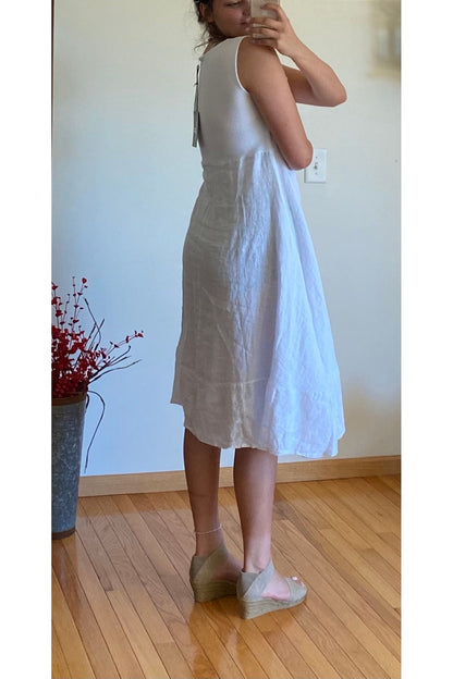 Bella Amore' - White Linen Dress - 2195