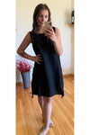 Bella Amore' - Bottom Hem Tied On Both Sides, Two Side Pockets - In Lime or Black- 3070