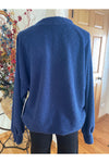 Isca - Oversize V-neck puffy sleeve sweatshirt - Blue - 83711068