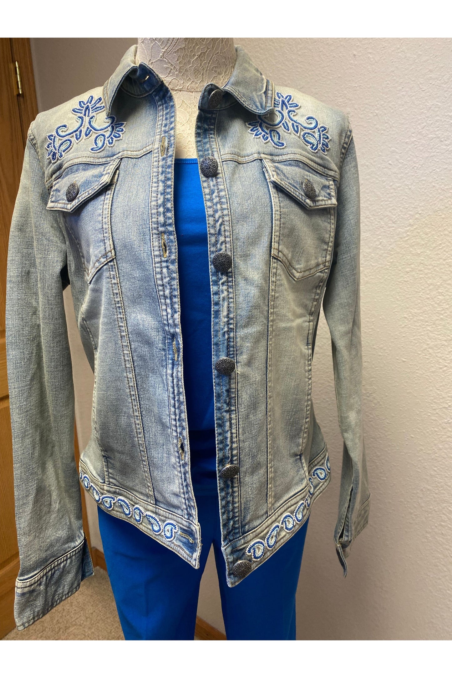 Scully - Whimsical Beaded Denim Jacket - HC734