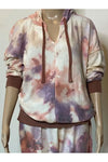 Jupee - Tie Dye Jogger Hoodie with Pockets - Rust