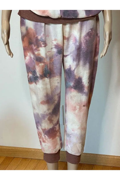 Jupee Tie Die Jogger Pant with Pockets - Rust