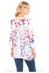 Multiples - 3/4 Drawstring Sleeve, V-Neck, Fly Away Back, Swing Top - M12412TM - Multi