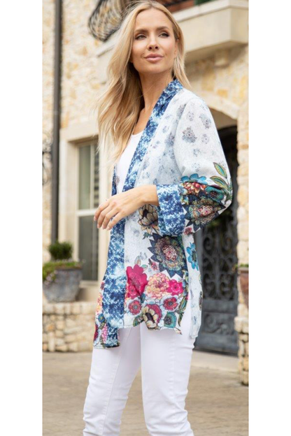 Multiples - Kimono Style Jacket with Drop Shoulder - Multi - M12408JM