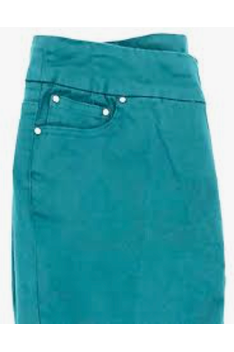 Slim Sation - Pull-On 5-Pocket Ankle Jean With Real Front and Back Pockets - Dusty Aqua - M12712PM, M12712PW