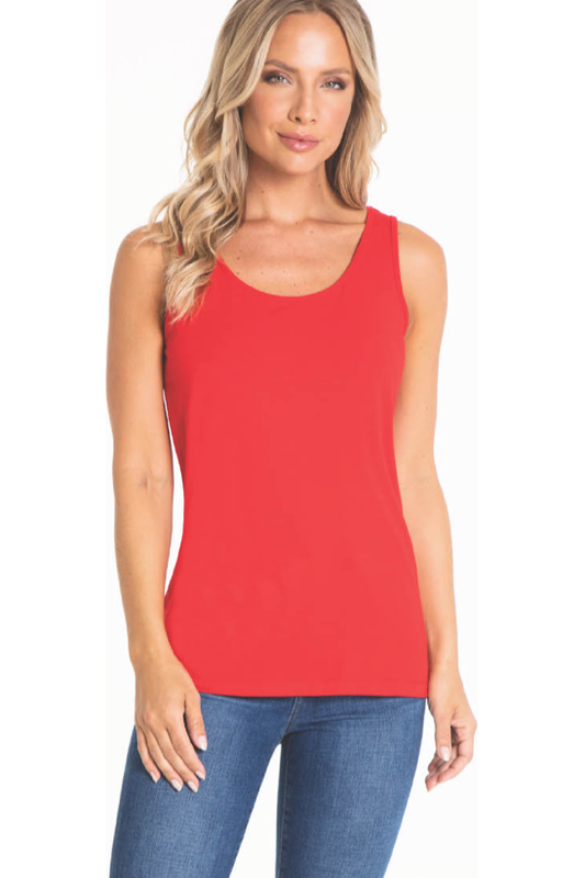 Multiples - Double Scoop Neck Tank - Gold & Red - M22102TM