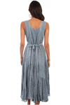 Scully - Full Length Lace-Up Front Sleeveless Dress - Ash Grey