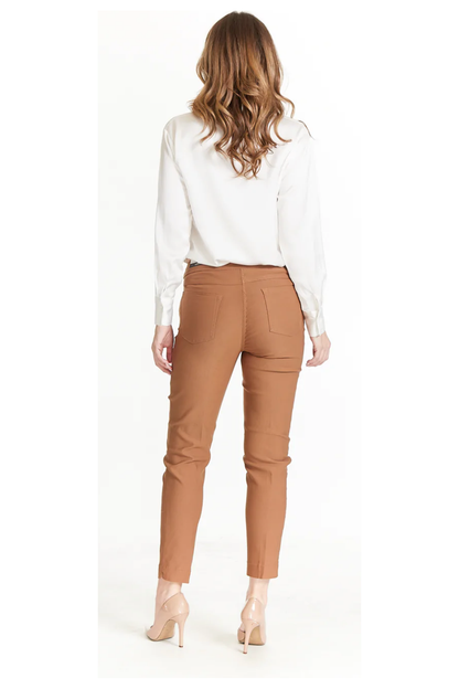 SlimSation - Pull-On Ankle Pant with Real Front & Back Pockets - Tobacco - M30719PM/PW