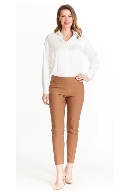 SlimSation - Pull-On Ankle Pant with Real Front & Back Pockets - Tobacco - M30719PM/PW