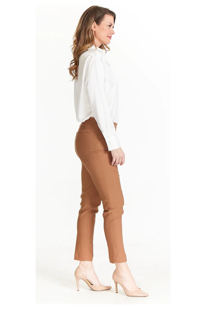 SlimSation - Pull-On Ankle Pant with Real Front & Back Pockets - Tobacco - M30719PM/PW