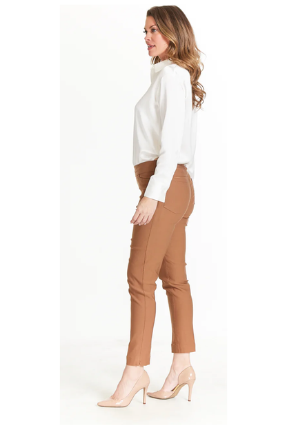 SlimSation - Pull-On Ankle Pant with Real Front & Back Pockets - Tobacco - M30719PM/PW