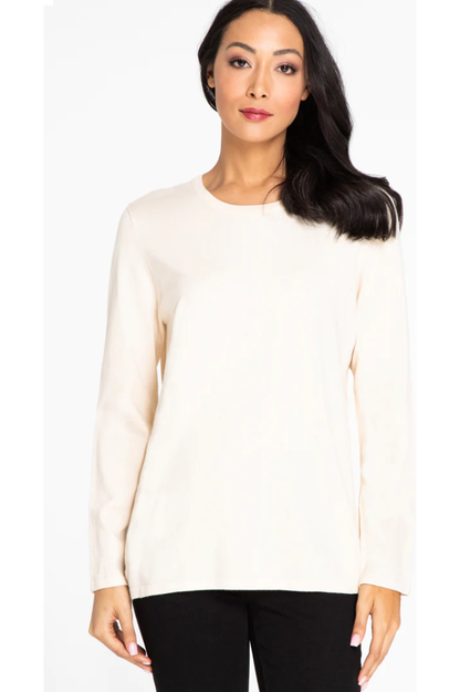 Multiples - Long Sleeve Hi-Neck Top - M42104TM - Vanilla