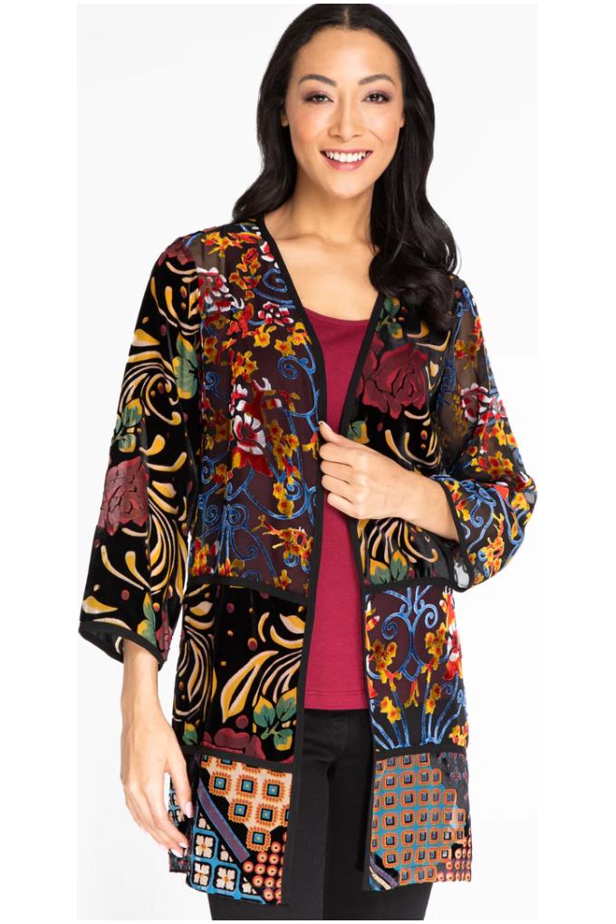 Multiples - 3/4 Sleeve Multi-Panel Jacket M42403JM/42403JW