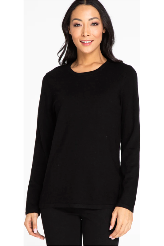 Multiples -Long Sleeve Hi-Neck Top -  M42104TM/M42104TW- Black