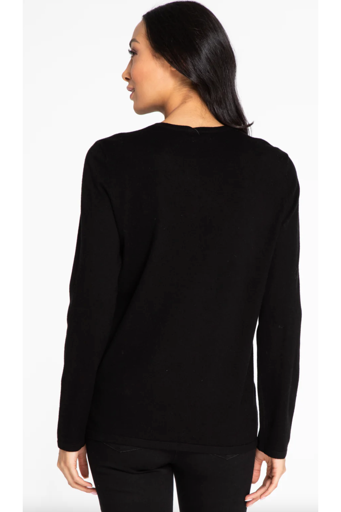 Multiples -Long Sleeve Hi-Neck Top -  M42104TM/M42104TW- Black