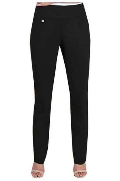 Slim-Sation - Wide Band Elastic Waist Pull-On Relaxed Leg Pant - M38711PM/M38711PW - Black and Midnight