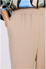SoyaConcept - Comfortable Pants Have a High Waist, a Straight Leg, and Elastic at the Waist - Camel - 18373