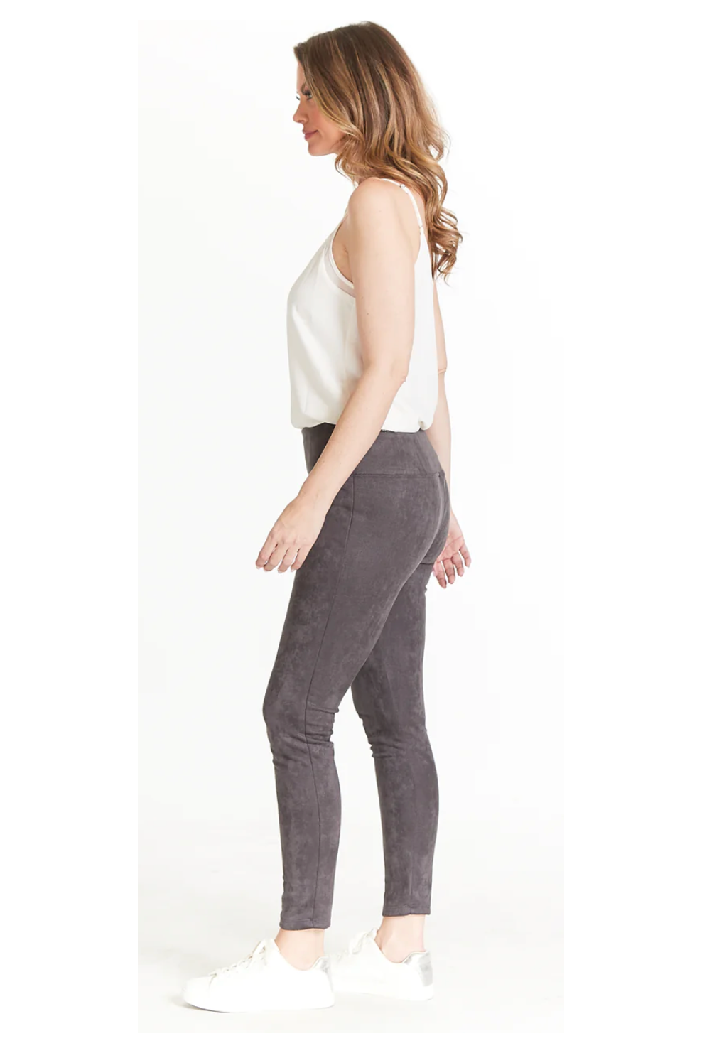 SlimSation - Wide Band Pull-On  Ankle Legging - Dark Charcoal - M40708PM