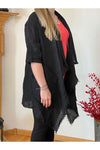 Bella Amore Jacket - Linen - W/Fringe - Black