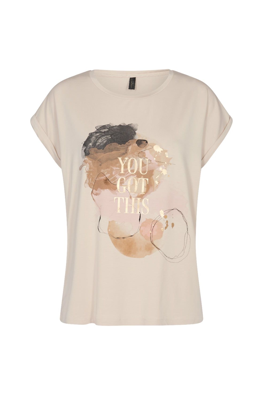 Soya Concept - Ladies Knitted T-Shirt  with the words "You Got This" - Cream - P25608